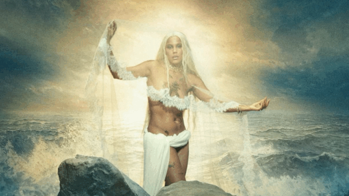 Tokischa posa nella cover ufficiale del suo primo album “Amor y Droga” pubblicato nel 2026.